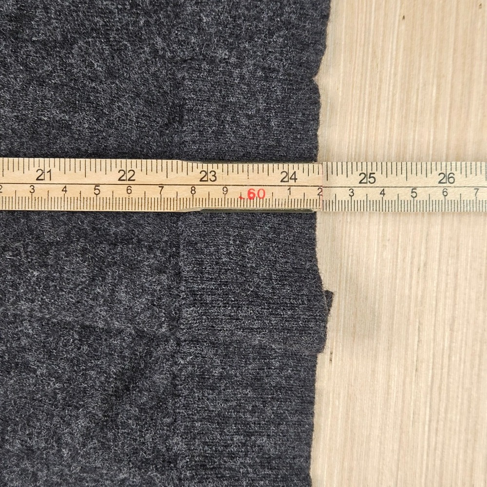 Mercer & Madison Cardigan Womens L Charcoal Grey Italian Merino Wool Open Front - Picture 9 of 10